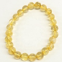 Pulsera elástica con cuentas de citrino de 8mm, brazalete con cuentas de cristal de piedras preciosas curativas