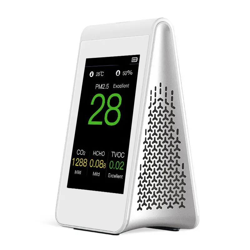 Medidor de qualidade do ar interno do ambiente, portátil, tela lcd 6 em 1, medidor ambiental da qualidade do ar