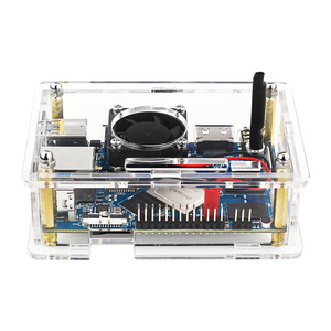 Boîtier en acrylique transparent pour <span class=keywords><strong>Orange</strong></span> <span class=keywords><strong>Pi</strong></span> <span class=keywords><strong>4</strong></span> <span class=keywords><strong>LTS</strong></span> avec ventilateur de refroidissement pour dissipation thermique - Product Image 1
