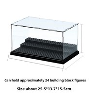 Boîte de présentation pour blocs de construction transfrontalière en plastique ABS transparent anti-poussière pour rangement de poupées et jouets de construction