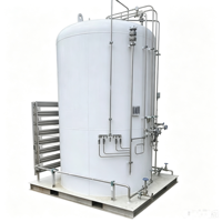 Tanque de Almacenamiento Criogénico Vertical Integrado Usado con Vaporizador de Recipiente a Presión, Construcción de Acero al Carbono, 1 Año de Garantía