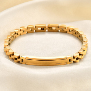 Correa de reloj de acero inoxidable, pulsera de 6mm de ancho, hebilla ajustable, color dorado y negro, joyería para mujer - Product Image 3