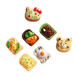 Simulación de comida de juguete: Huevos fritos, pan, <span class=keywords><strong>hamburguesas</strong></span>, rebanadas de tostadas, resina DIY, pegamento, fundas para teléfonos, joyería - Product Image 1