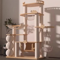 Structure d'escalade pour chat en bois de luxe moderne, super grande, écologique, design à 4 niveaux, facile à assembler