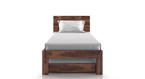 Premium <b>Solid</b> Sheesham <b>Wood</b> <b>Single</b> <b>Bed</b> with Pull-Out Trundle <b>Bed</b> Natural Honey Walnut Finish Wooden <b>Bed</b> bulk price collection - Product Image 2