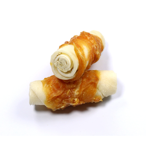 Alta calidad OEM 2,5 "cuero crudo envuelto con pollo 6CT aperitivos comida para mascotas al por mayor de alta proteína dientes limpios perro mastica golosinas - Product Image 4