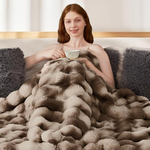 Hot Sale Luxury Faux Fur Plush Soft Warm Throw <b>Blanket</b> Home Sofa Bed Room Cozy Minky <b>Blanket</b> for Winter - Product Image 5
