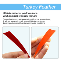 Plumes de dindon de haute qualité de 4 pouces pour le fletching d'arrows, ailettes naturelles en forme d'aile de bouclier, accessoires de bricolage pour arbalètes et flèches de chasse