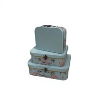 Ensemble de 3 valises européennes imprimées (personnalisation acceptée) avec boîte à fleurs, boîte cadeau à main et boîte d'emballage cadeau
