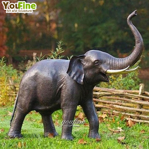 YOUFINE Scultura in Bronzo Antico a Grandezza Naturale di Famiglia di Elefanti con Cucciolo in Vendita - Product Image 5