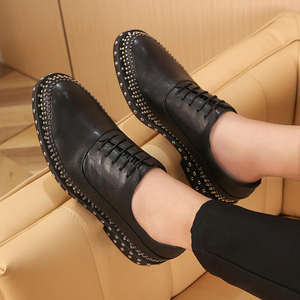 Premium Men's Genuine Leather Oxford Shoes - <b>Bolt</b> Stud Lace Embellished Autumn Luxury Business Formal Manufacturer Supplier - Product Image 5