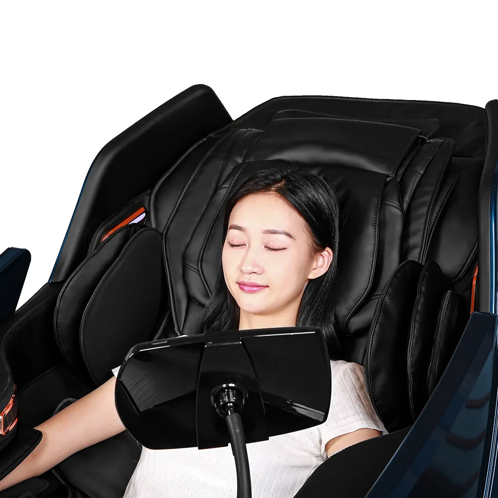 2024 Luxus automatische elektrische intelligente Massagekurrikuläre Shiatsu-Nachel- und Rückenmassage Stuhl Null-Gravitations- 4D