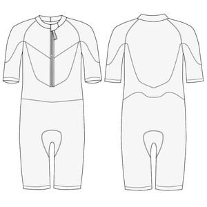 पुरुषों और महिलाओं के लिए कस्टम प्रिंट शॉर्ट आस्तीन और लेग सर्फिंग आर्टसूट के साथ यूनिसेक्स 2.5 मिमी नेप्लास्टिक आर्टसूट - Product Image 2