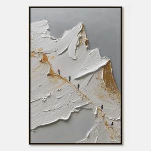 The Ascent Textured <b>Abstract</b> Mountain Impasto Oil Painting On <b>Canvas</b> With Frame Contemporary Landscape Art Hand Painted - Product Image 1