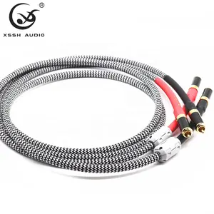 Kabel RCA Ke RCA YIVO, Kabel HIFI Hi-Fi RVVP PE Isolasi 4 Core OFC Berlapis Perak Speaker Mikrofon Interkoneksi Perisai Audio