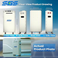 Système de stockage d'énergie divisé SGS pour stock UE, modèle L1, 48V 314Ah 16kWh, batterie LiFePO4 avec roues, BMS CAN RS485, garantie 10 ans