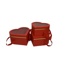Draagbare transparante hartvormige PVC cadeaudoos set, driedelig, bloemen- & fruitdoos met composietkartonnen constructie