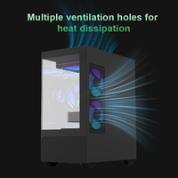 Boîtier d'ordinateur M-ATX en vrac compatible avec radiateur 240 mm, limite de hauteur du processeur 170 mm, avec 1 baie de stockage HDD et 2 baies de stockage SSD