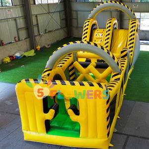 Castillo Inflable Fiveflowers Color Blanco Pastel con Tobogán, Pista de Obstáculos Comercial para Juegos al Aire Libre - Product Image 6