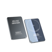HSONE F15 L148B, Batería Externa Magnética Ultra Delgada de 7.3mm, de Polímero de Litio, con Orificio para Colgar, Carga Rápida Inalámbrica PD de 15W, LED