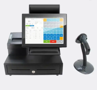 Solution tout-en-un 15 pouces à prix d'usine, processeur I5, système d'exploitation Windows, 4 Go de RAM, écran tactile, matériel de point de vente avec imprimante thermique et scanner