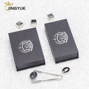 Biểu tượng tùy chỉnh thép không gỉ Whisky lạnh kim loại Whisky Stones Set drinkware phụ kiện hộp quà tặng cho Vodka bia whisky - Product Image 3