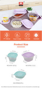 Contenedor hermético de alimentos, juego de contenedores de almacenamiento de alimentos con tapa de bloqueo, 0,67l, 4 Uds. - Product Image 4