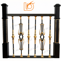 Balustre d'escalier en alliage d'aluminium noir et or, moderne et luxueux, de haute qualité, décoratif pour intérieur, pour rampe d'escalier