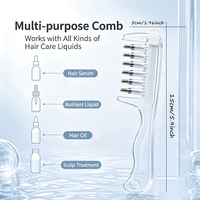 Peigne applicateur pour cuir chevelu à 6 dents, peigne de massage pour traitement à l'huile capillaire, outil professionnel de soin des cheveux conçu pour l'utilisation avec des huiles essentielles