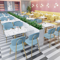 Ensemble de mobilier de salle à manger moderne de luxe, banquette en cuir rose pour restaurant, café, pâtisserie, canapé, acier inoxydable doré