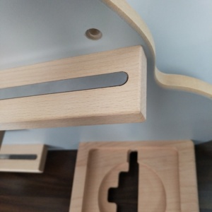 Mensola Galleggiante a Forma di Nuvole in Legno <span class=keywords><strong>Grigio</strong></span> per Toniebox, Prodotti in Legno da Parete per Bambini - Product Image 2