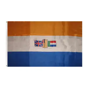 Huiyi naranja blanco azul banderas promocionales 90X150Cm país personalizado Bandera de Sudáfrica antigua