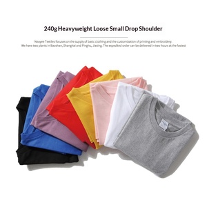 En stock, t-shirt surdimensionné de 240 g, 100 % coton, manches courtes vintage, t-shirts pour hommes, vêtements d'été - Product Image 2