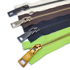 Close End Brass Metal Bag Accessories Teeth Industrial Metal Zipper For Bag