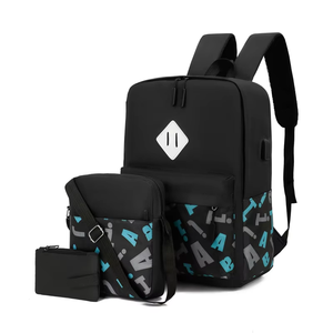 Manufacturer Custom Fashion Printed Portable Waterproof Wear-resistant <b>Laptop</b> <b>Backpack</b> with USB Polyester Lining Zipper Closure - Product Image 1
