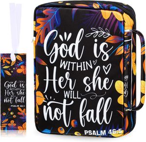 Muestra Gratis, Bolsa de Cuero PU Portátil con Cierre y Asa de Transporte, Elegante y Duradera, Bolsa Grande para Biblia - Product Image 3