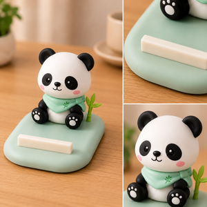 Soporte para Teléfono de PVC con Diseño de Panda y Detalles de Bambú, Soporte para Celular con Dibujo Animado, Regalo Premium, Soporte para Smartphone de Escritorio - Product Image 3
