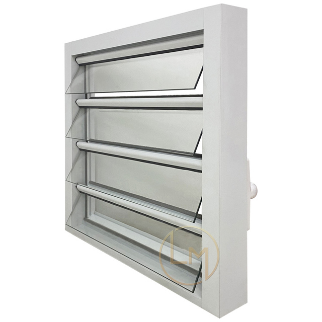 Exterior Glass Louvre White Aluminum Glass Louver Window Frosted Air Ventilation Windows Adjustable Glass Louver Window