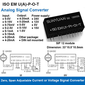 Công nghiệp có thể điều chỉnh 0-5V 4-20mA tín hiệu isolator khuếch đại Loop Powered transmitter cho PLC lập trình điện áp hiện tại - Product Image 4