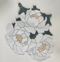 Carrelage mural en marbre de luxe, motif de fleurs de pivoines en marbre, jet d'eau, mosaïque