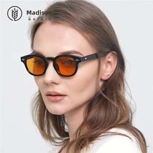 Lunettes de soleil <span class=keywords><strong>Jamie</strong></span> 5095 rétro à rivets en forme de riz, style européen et américain, protection UV400, monture complète, compatibles avec les verres de myopie, style Instagram - Product Image 2