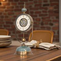 Horloge de bureau moderne minimaliste en métal avec trépied, mouvement à quartz silencieux, calendriers et rétroéclairage pour la maison et les bureaux