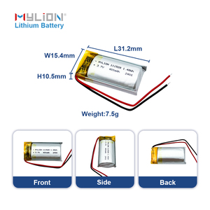 Giá tốt tùy chỉnh 3.7V Li-Polymer 102055 104050 102540 3030480 400mAh 600mAh 800mAh Lithium Polymer gói cho trình điều khiển ghi âm - Product Image 4