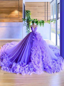 LY-QD0054กระโปรงแขนกุดผ้าโปร่งสำหรับเด็กผู้หญิงสำหรับงานปาร์ตี้พรอมยาวถึงพื้นมีเชือกผูกขนาดใหญ่ตามธรรมชาติ - Product Image 2