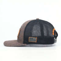 Casquette de haute qualité à 6 panneaux avec patch en caoutchouc personnalisé, visière pré-courbée, Richardson 112 Trucker Camo Hat
