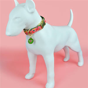 <span class=keywords><strong>Collar</strong></span> de perro mascota de poliéster impreso de doble cara de lujo con hebilla de Metal de liberación rápida etiquetas colgantes de cinta de estilo moderno - Product Image 3