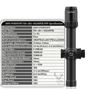 กล้องเล็ง New Telescope Discovery Side Focus ED <span class=keywords><strong>AR</strong></span> <span class=keywords><strong>1</strong></span>-8x24 FFP HD ขนาด 34 มม. แบบ LPVO - Product Image 4