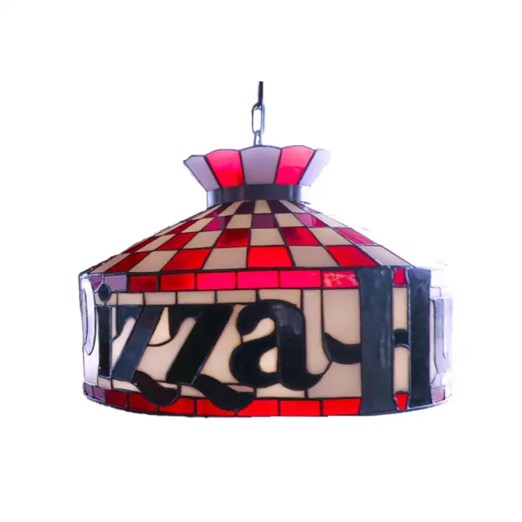 Pizza Hut Restaurant Cocaccola Chandeliers Color_ Glass Ceiling Lights Stained Glassn Hanging Lamps Tiffany Style Pendant Lamp