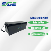 SSGE Energi Hijau Baterai LiFePO4 12.8V200AH Kit Konversi Lithium Timbal untuk Kendaraan 2/3 Roda 3000 Siklus Daya Tahan Lama Tahan Air Aman