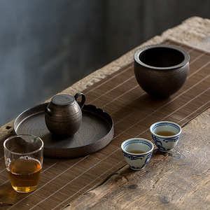 Stoneware <b>Tea</b> Washer Round Handmade Jianshui Ceramic Kung Fu <b>Tea</b> <b>Set</b> Accessory For Afternoon <b>Tea</b> - Product Image 4